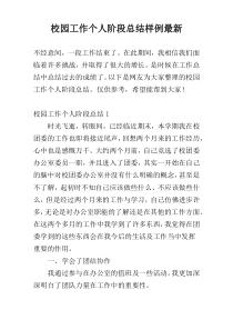 校园工作个人阶段总结样例最新