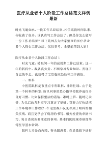 医疗从业者个人阶段工作总结范文样例最新