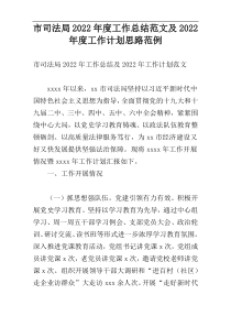 市司法局2022年度工作总结范文及2022年度工作计划思路范例