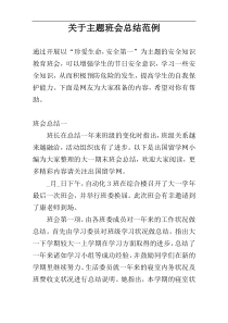 关于主题班会总结范例