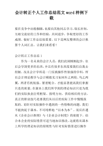 会计转正个人工作总结范文word样例下载