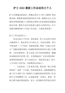 护士2022最新工作总结范文个人