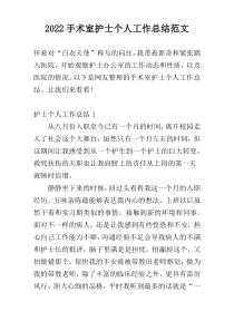 2022手术室护士个人工作总结范文