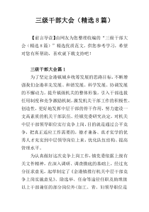 三级干部大会（精选8篇）