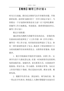 【精推】辅导工作计划4