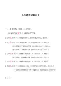 静安枫景营销策划报告