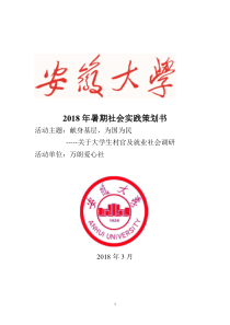 暑期社会实践策划书