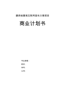 提供创意和互联网宣传方案项目商业计划书