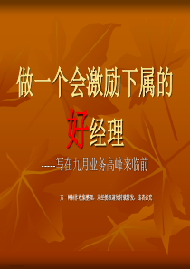 做一个会激励下属的好经理40页