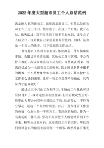 2022年度大型超市员工个人总结范例