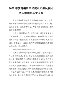 2022年度精编的牢记使命加强民族团结心得体会范文5篇