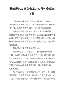 整治形式主义官僚主义心得体会范文5篇