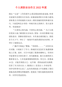 个人消防安全作文2022年度