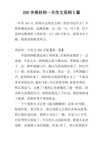 200字美好的一天作文范例5篇