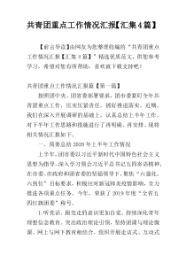 共青团重点工作情况汇报【汇集4篇】
