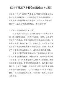 2022年度三下乡社会实践总结（4篇）