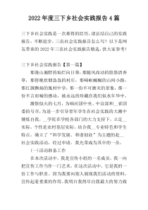2022年度三下乡社会实践报告4篇