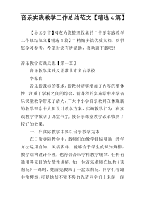 音乐实践教学工作总结范文【精选4篇】