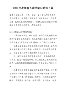 2022年度摆渡人读书笔记感悟5篇