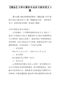 【精品】大学计算机专业实习报告范文4篇