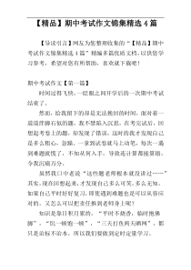 【精品】期中考试作文锦集精选4篇