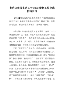 市消防救援支队关于2022最新工作交流材料范例