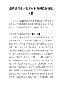 肃清流毒个人剖析材料范例范例精选4篇