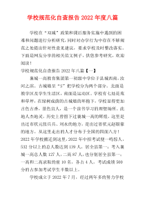 学校规范化自查报告2022年度八篇