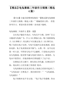 【精品】龟兔赛跑二年级作文锦集（精选4篇）