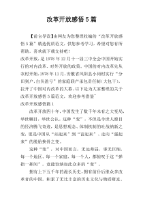 改革开放感悟5篇