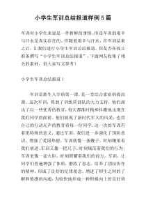 小学生军训总结报道样例5篇