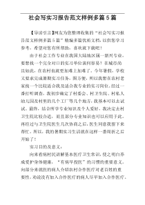 社会写实习报告范文样例多篇5篇