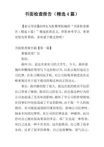 书面检查报告（精选4篇）