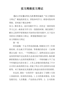 实习周报实习周记