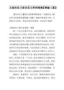 文秘的实习报告范文样例锦集【精编4篇】