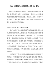 500字茶花女读后感小说（4篇）