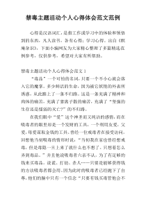 禁毒主题活动个人心得体会范文范例