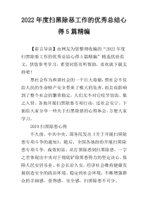 2022年度扫黑除恶工作的优秀总结心得5篇精编