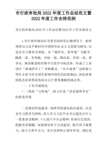 市行政审批局2022年度工作总结范文暨2022年度工作安排范例
