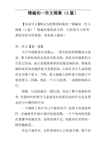 精编初一作文锦集（4篇）