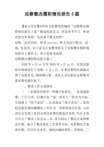 巡察整改履职情况报告5篇