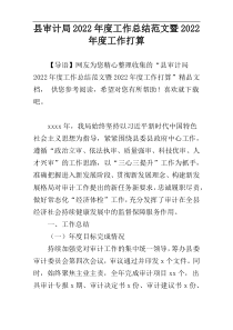 县审计局2022年度工作总结范文暨2022年度工作打算