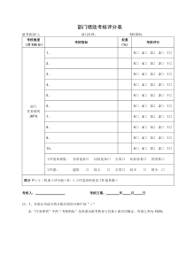 04－019部门绩效考核评分表