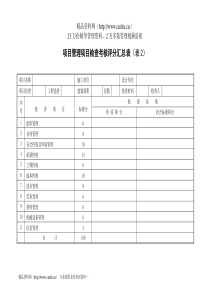 20项目管理检查考核评分表（项目）