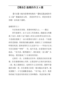 【精品】温暖的作文4篇