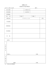 TS16949体系合格供方年度考核表