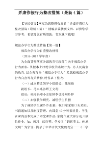 弄虚作假行为整改措施（最新4篇）