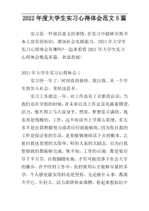 2022年度大学生实习心得体会范文5篇