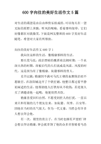 600字向往的美好生活作文5篇