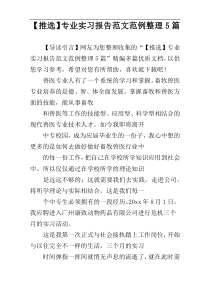 【推选】专业实习报告范文范例整理5篇